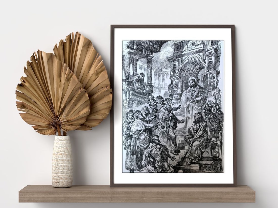 Pen painting Portrait of Christ Alexander Arkadievich Litvinov - 2