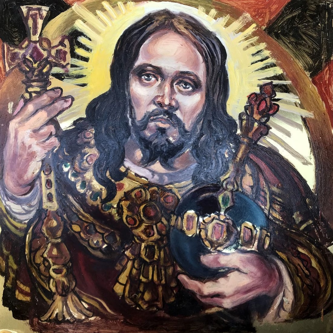 Oil painting Portrait of Jesus Christ Alexander Arkadievich Litvinov (1 of 10)
