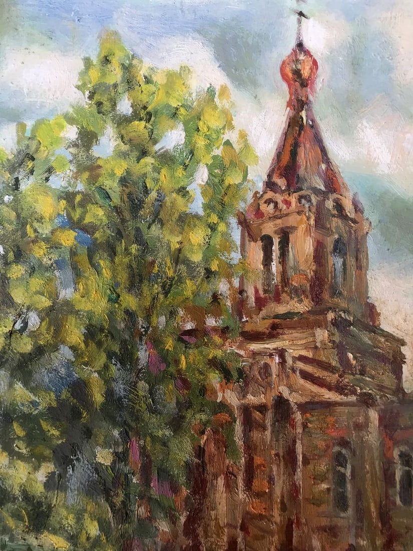 Oil painting Ryabushki village and church Shapoval Ivan Leontyevich - 4
