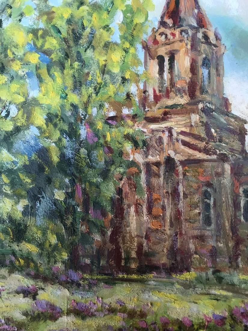 Oil painting Ryabushki village and church Shapoval Ivan Leontyevich - 5