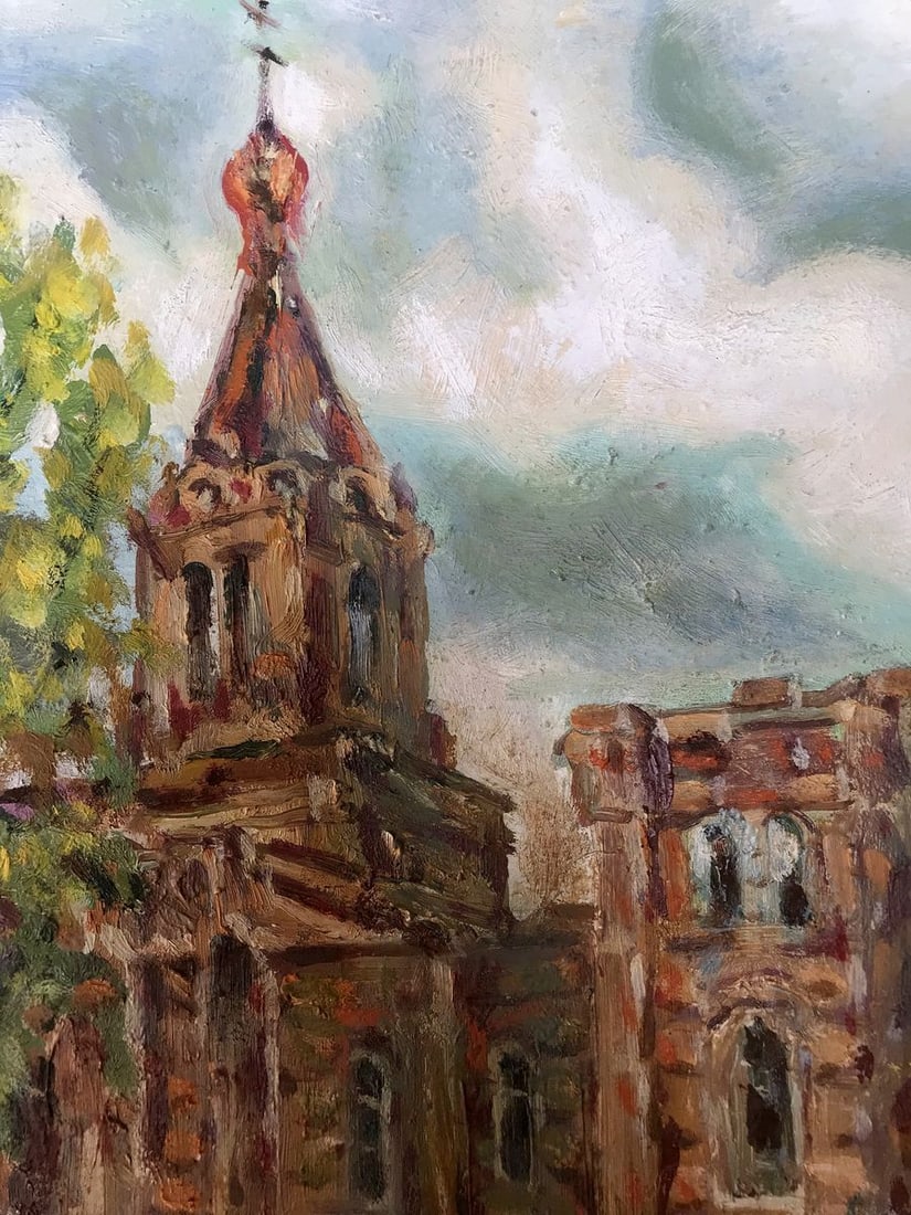 Oil painting Ryabushki village and church Shapoval Ivan Leontyevich - 6