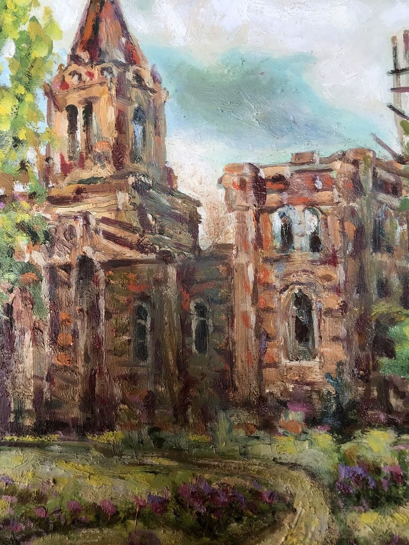 Oil painting Ryabushki village and church Shapoval Ivan Leontyevich - 7