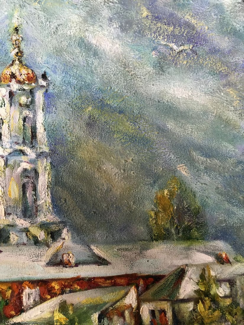 Oil painting A glorious city above the Pslo Shapoval Ivan Leontyevich - 9