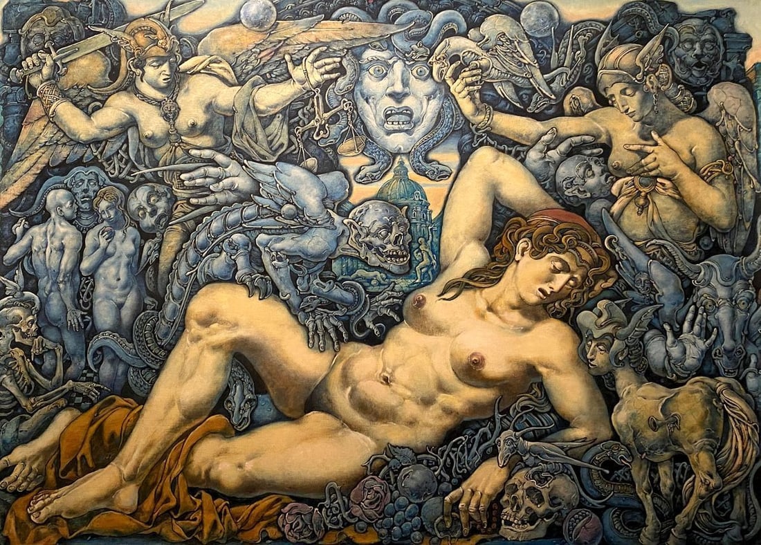 Oil painting Dream Litvinov Oleg Arkad'yevich: Title: Oil painting Dream Litvinov Oleg Arkad'yevich Description: NoLitv 559 *** ABOUT THIS PAINTING *** * TITLE: "Dream" - central part * ARTISTS: Litvinov Oleg Arkad'yevich * SIZE: 85x118 cm/'33.46x