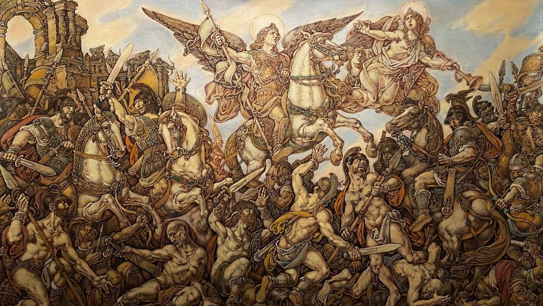 Oil painting Judas Maccabee Litvinov Oleg Arkad'yevich: Title: Oil painting Judas Maccabee Litvinov Oleg Arkad'yevich Description: NoLitv 561 *** ABOUT THIS PAINTING *** * TITLE: "Judas Maccabee" * ARTISTS: Litvinov Oleg Arkad'yevich * SIZE: 85x155 cm/'33.