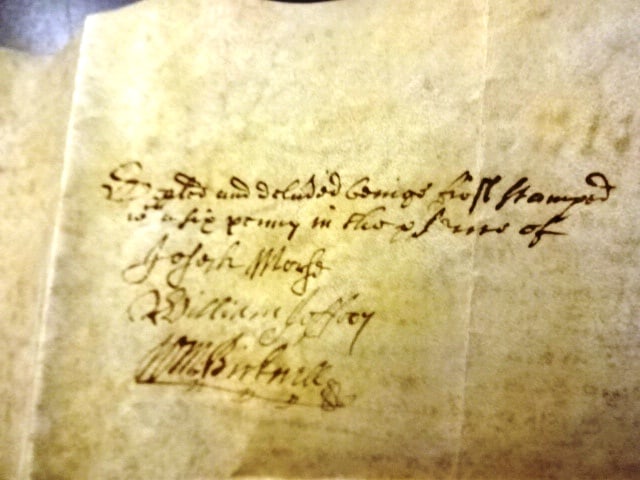 1696 English Vellum Deed Red Wax Seals - 2