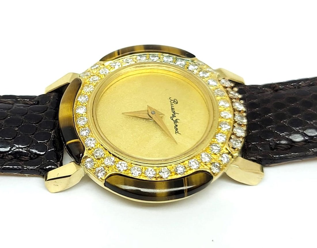 Solid & Heavy 18k BUECHE GIROD Ladies Watch Ref 1005 with 1.10 ct Diamonds RARE - 6