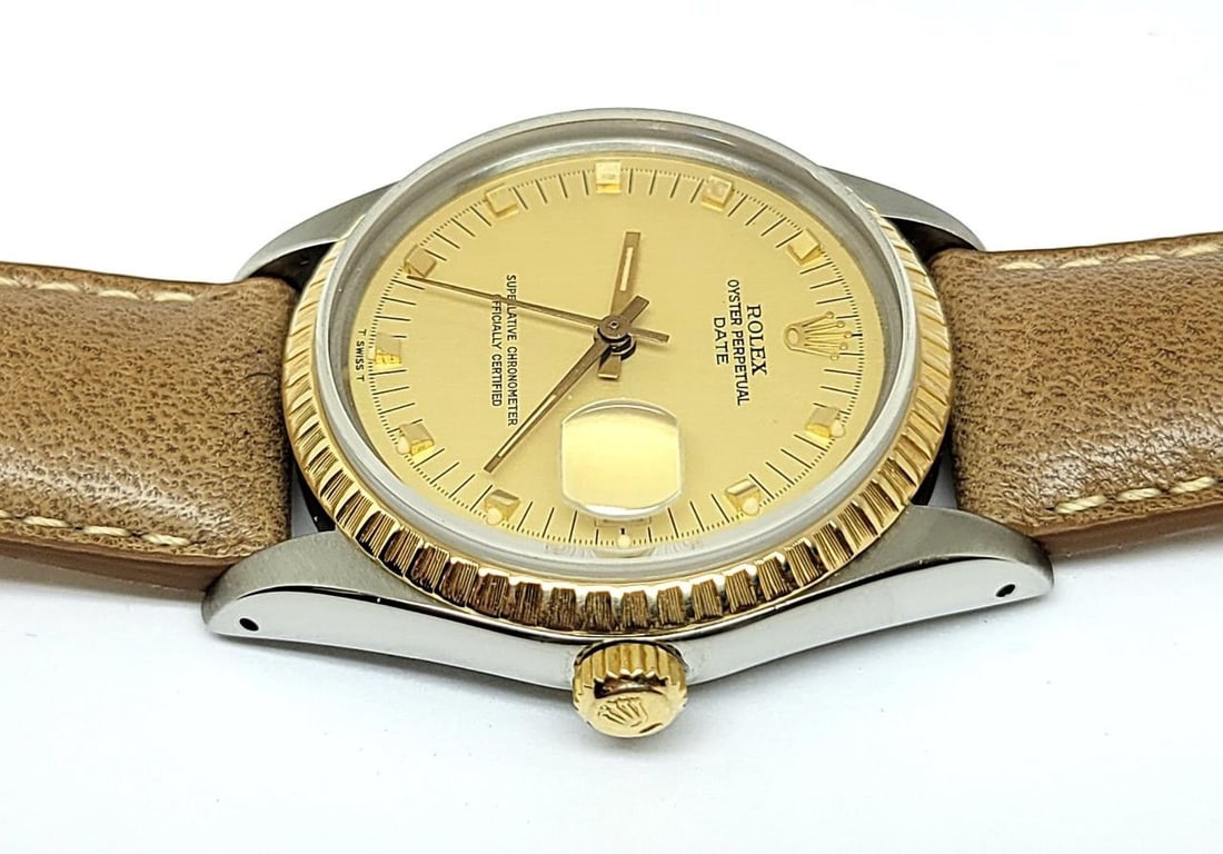 Vintage Steel/18K Mens ROLEX OYSTER DATE Automatic Watch c.1984 Ref 15053* EXLNT - 4