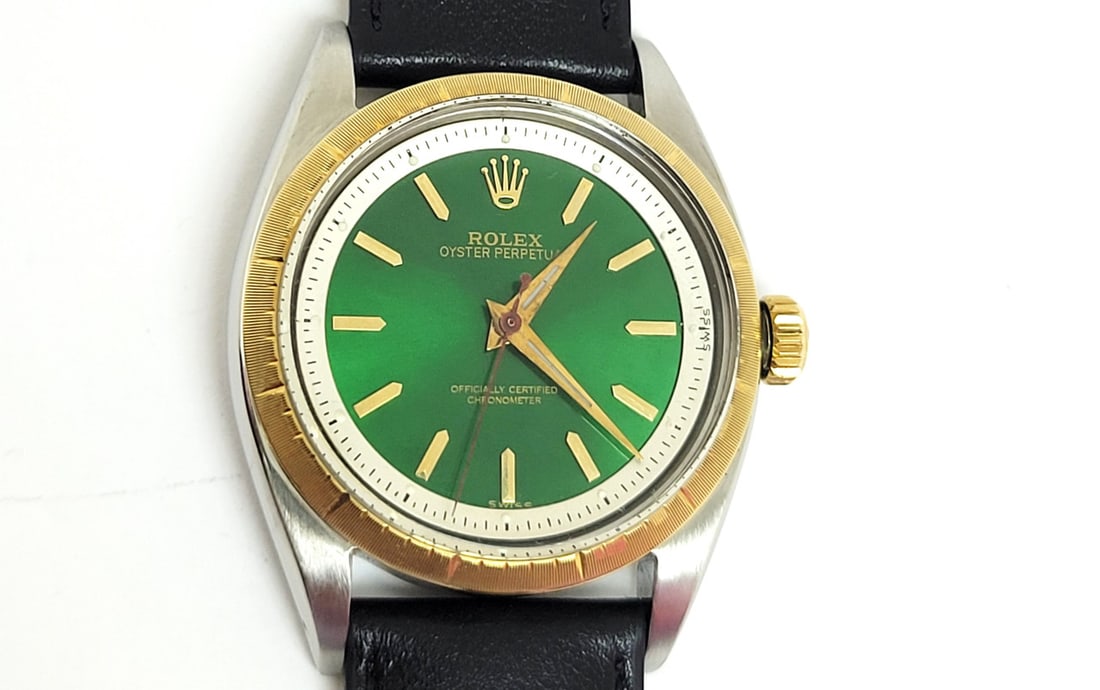 Vintage Steel/18K Men's ROLEX OYSTER PERPETUAL Automatic Watch c.1959 Ref 6582 - 9