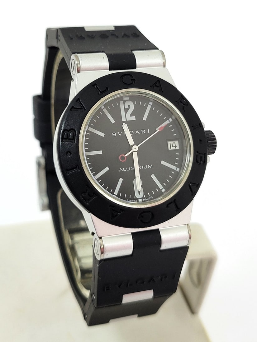 BVLGARI aluminum AL32TA Date Carbon black Dial Quartz Boy's Watch - 2