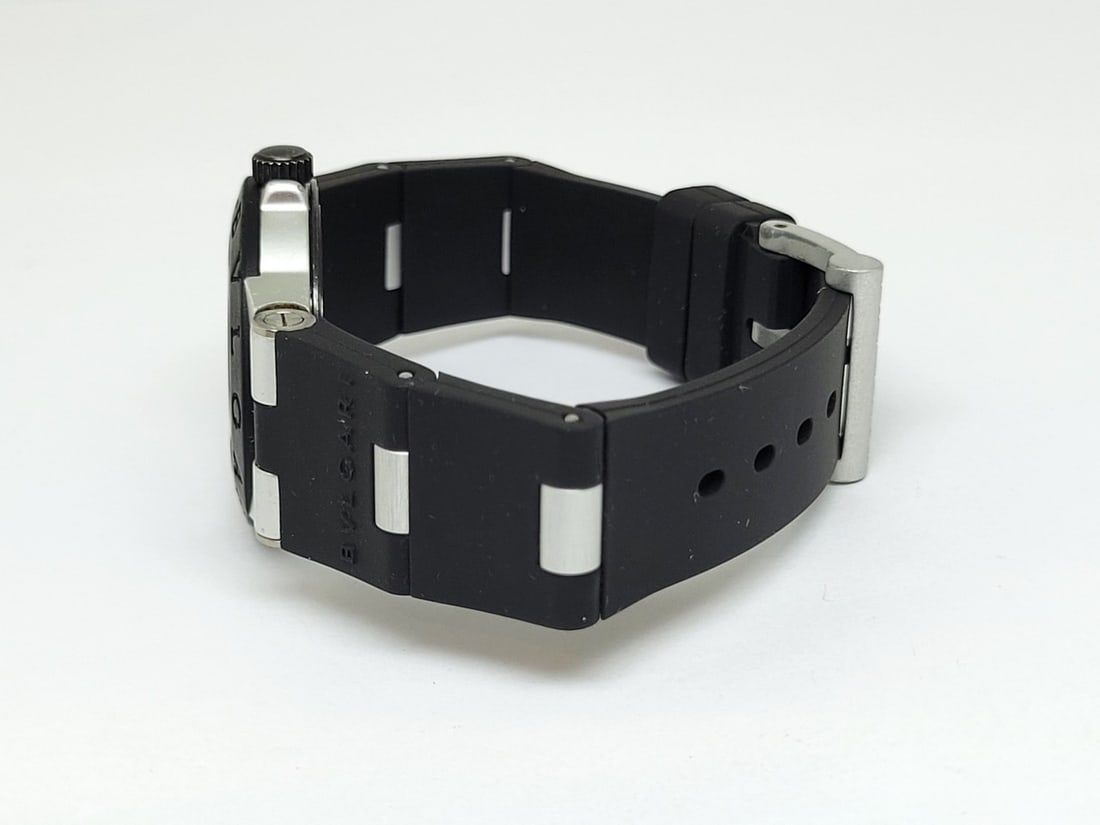 BVLGARI aluminum AL32TA Date Carbon black Dial Quartz Boy's Watch - 4