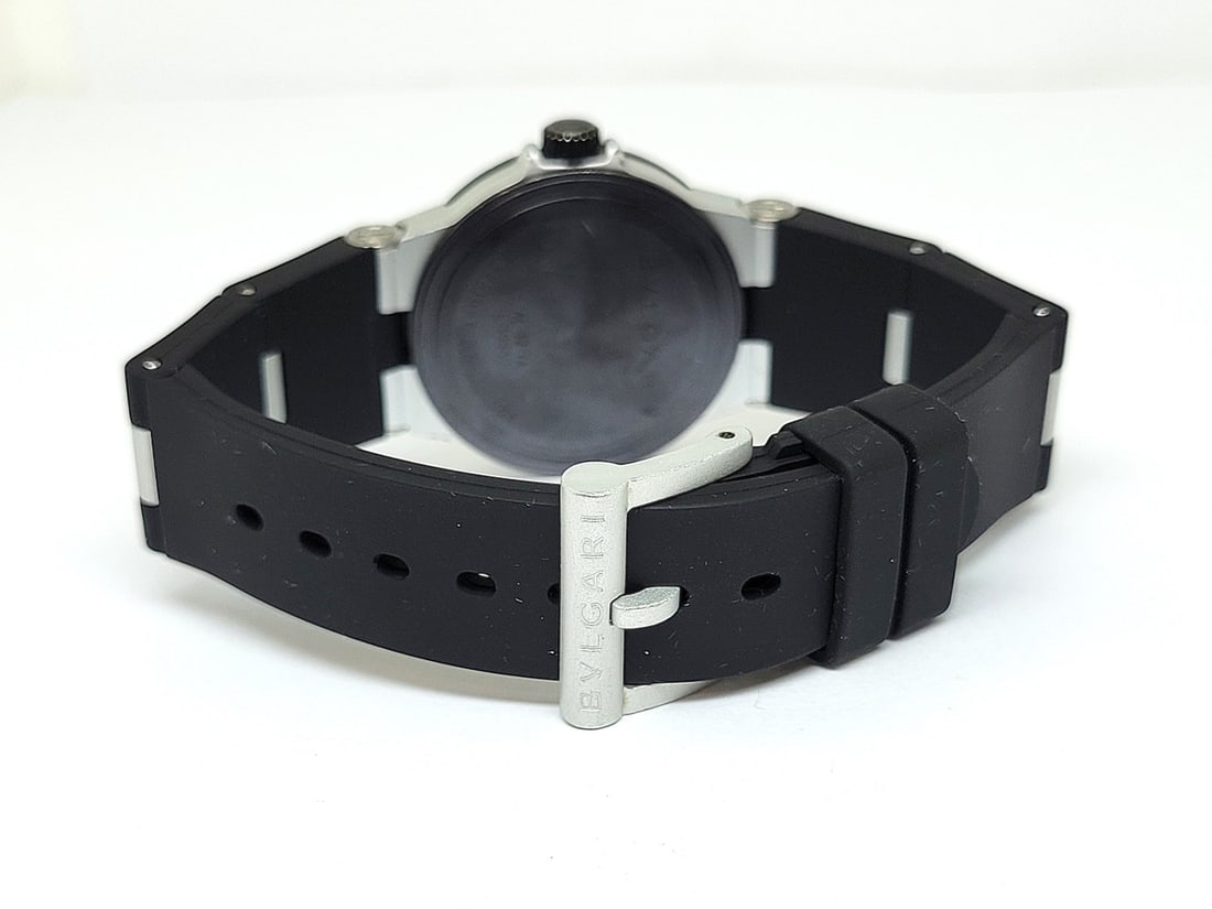 BVLGARI aluminum AL32TA Date Carbon black Dial Quartz Boy's Watch - 5