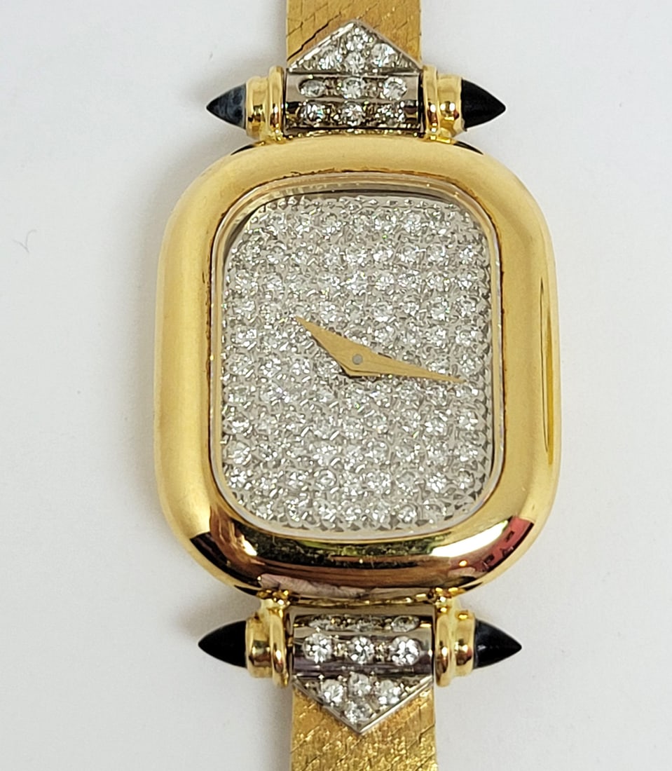 Vintage Ladies Solid 18k BUECHE-GIROD Winding Watch Diamond Dial* Ref Y6718 RARE - 12