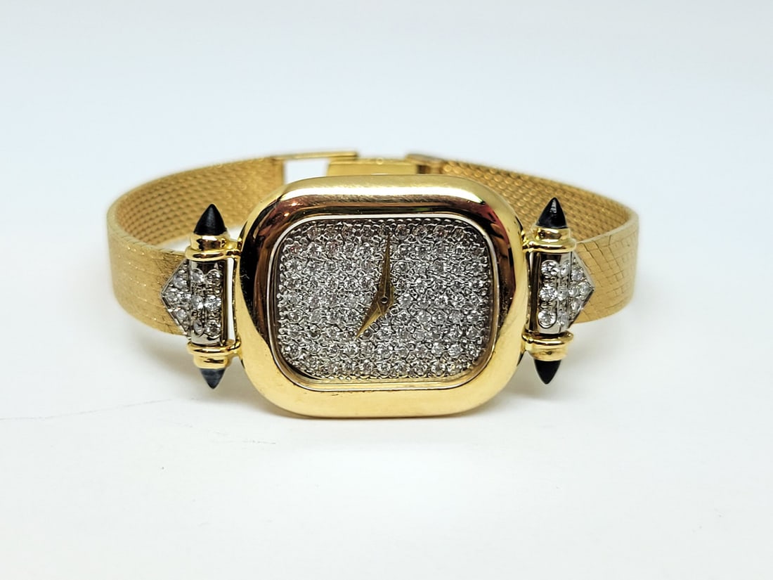 Vintage Ladies Solid 18k BUECHE-GIROD Winding Watch Diamond Dial* Ref Y6718 RARE - 3