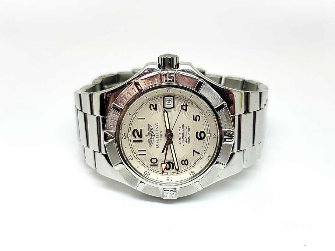 Men's BREITLING COLT GMT Automatic CHRONOMETRE 500m/1650ft Watch A32370* EXLNT - 3