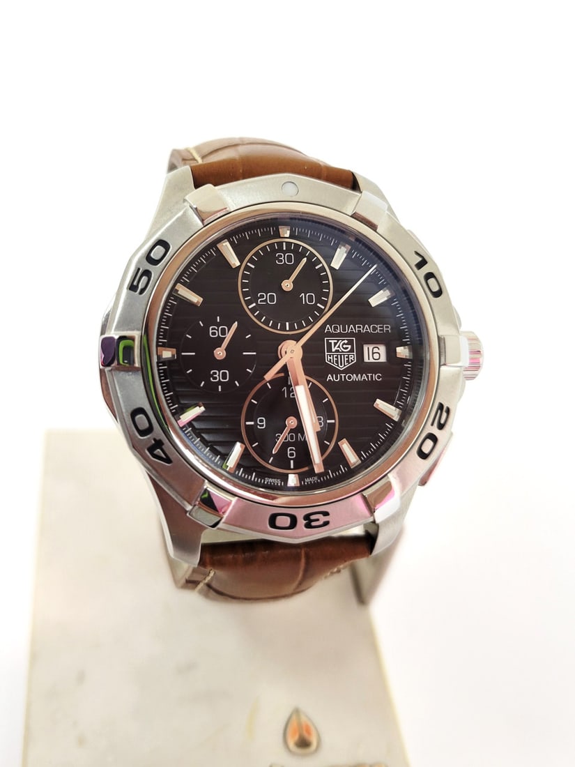 Mens Steel TAG HEUER AQUARACER Automatic Chronograph Watch CAP2110* EXLNT (1 of 11)