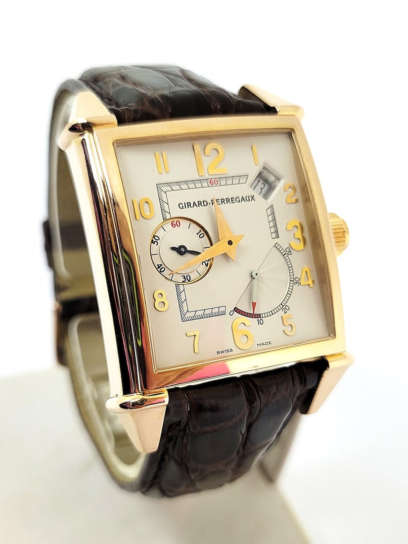 Solid 18k Rose GIRARD PERREGAUX 1945 POWER RESERVE Ref 2585 Men's Automatic Watch - 2