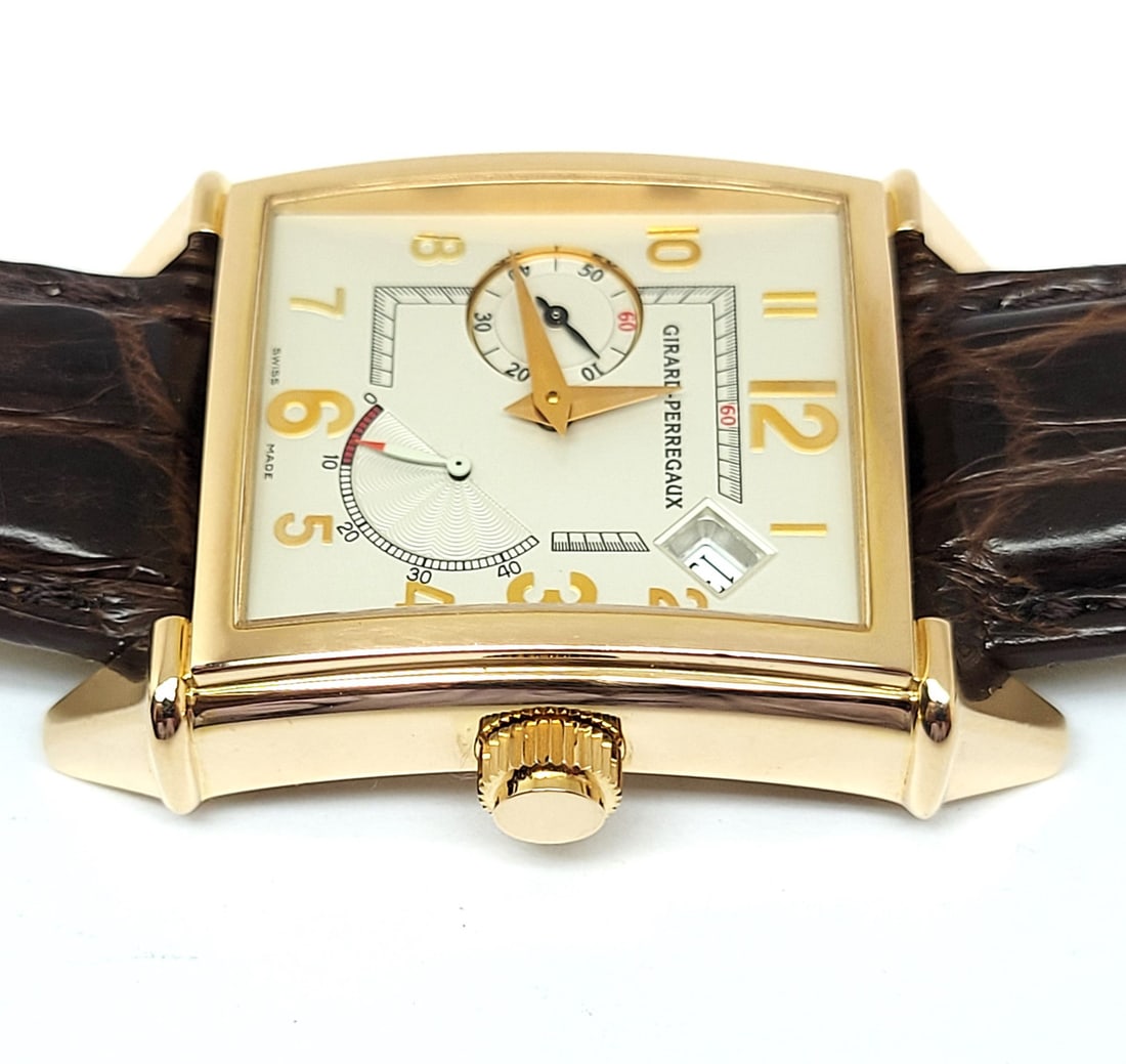 Solid 18k Rose GIRARD PERREGAUX 1945 POWER RESERVE Ref 2585 Men's Automatic Watch - 8