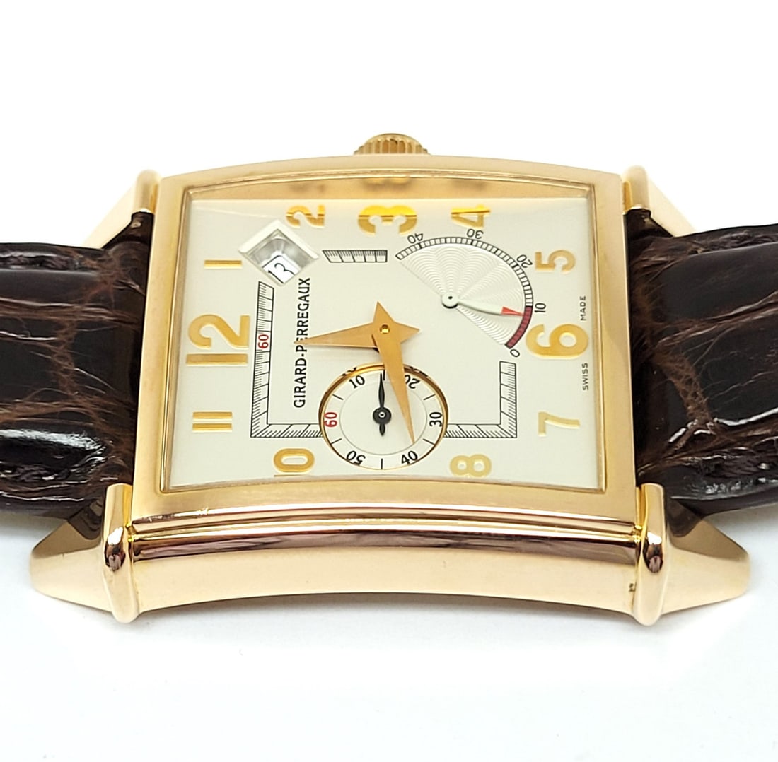 Solid 18k Rose GIRARD PERREGAUX 1945 POWER RESERVE Ref 2585 Men's Automatic Watch - 9