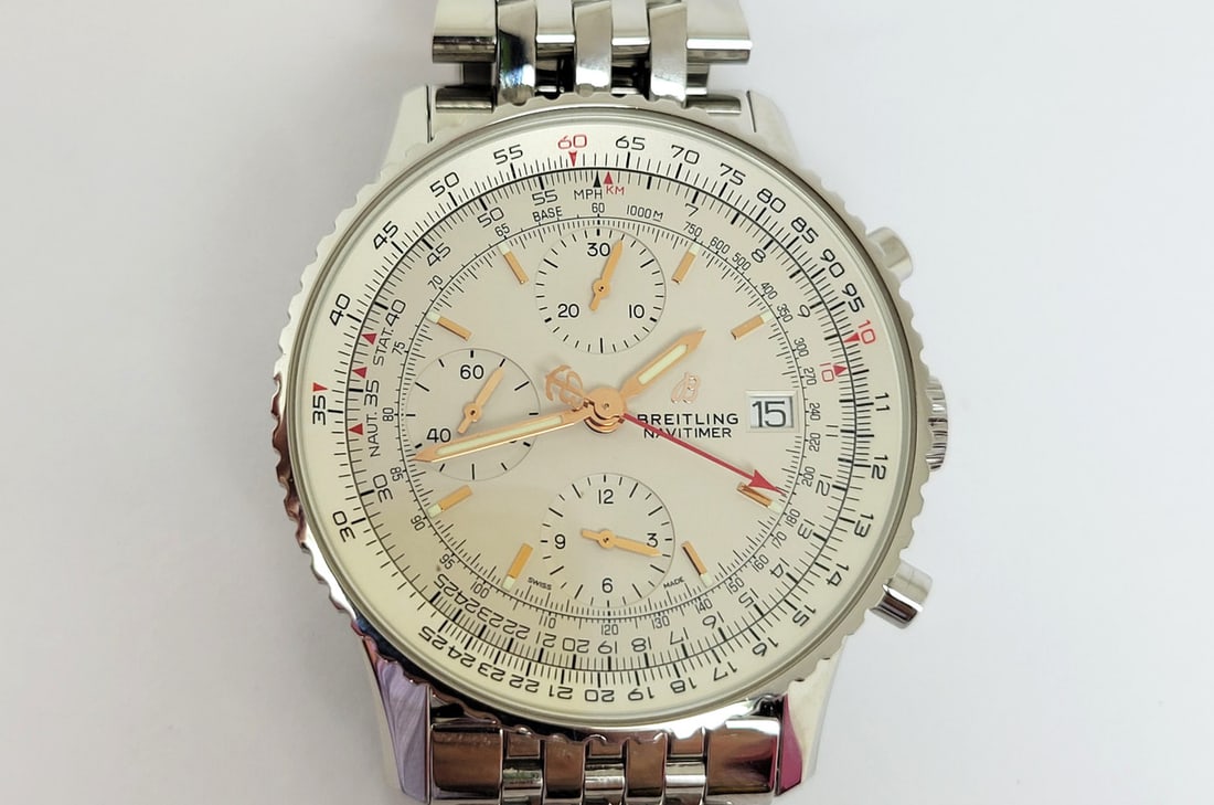 Men's S/Steel BREITLING NAVYTIMER Chronograph Watch Ref A13324* EXLNT BOX-PAPERS - 12