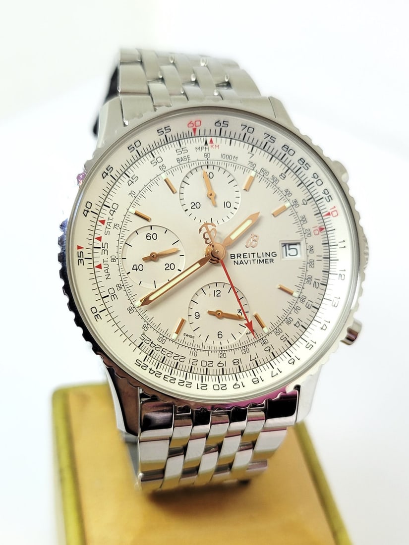 Men's S/Steel BREITLING NAVYTIMER Chronograph Watch Ref A13324* EXLNT BOX-PAPERS (1 of 14)