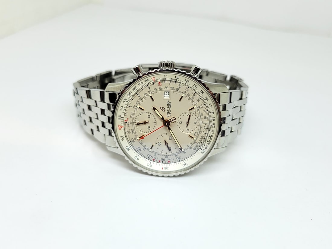 Men's S/Steel BREITLING NAVYTIMER Chronograph Watch Ref A13324* EXLNT BOX-PAPERS - 2