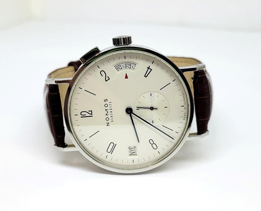 Men's NOMOS Tangomat GMT Glashutte 40 mm Ref 635 EXLNT - 8