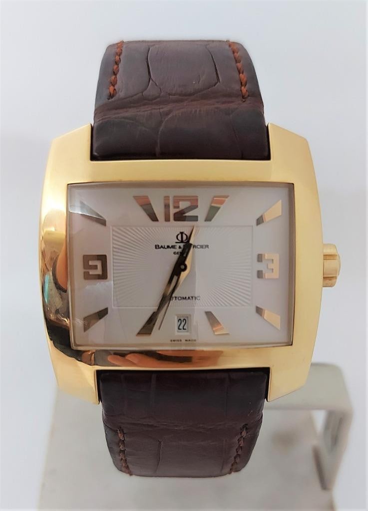 Solid 18k Mens BAUME & MERCIER Geneve Automatic Watch 65395* EXLNT Condition: Solid 18k Mens BAUME & MERCIER Geneve Automatic Watch 65395* EXLNT Condition This Mens BAUME & MERCIER? watch is Swiss made. Great present for yourself or someone you love! * Solid 18k yellow gold cas