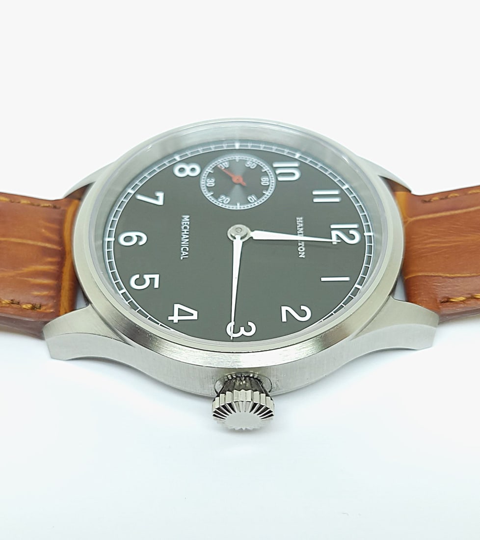 Men's S/Steel High Grade HAMILTON Winding Watch Cal 917 Re-Cased* Black DIAL - 6