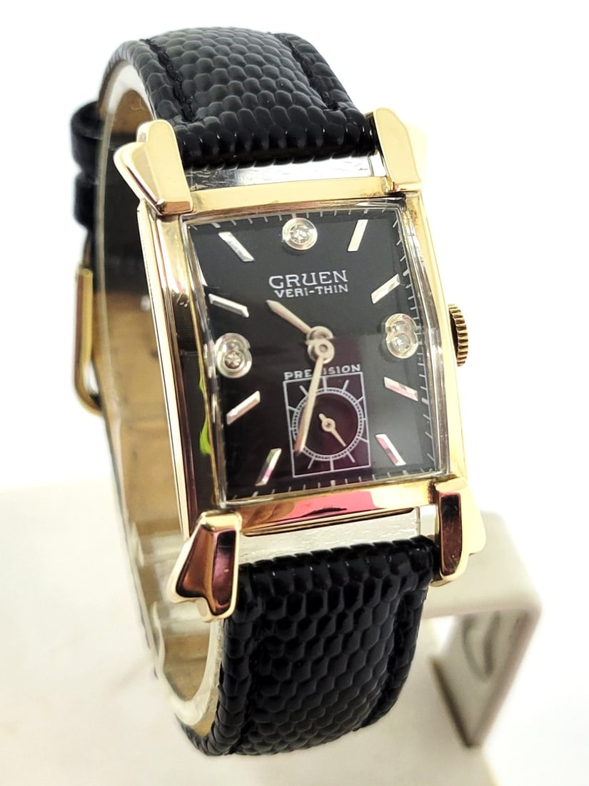 Vintage 14k Yellow GRUEN PRECISION Men's Winding Watch Cal.430 c.1940s* EXLNT - 2