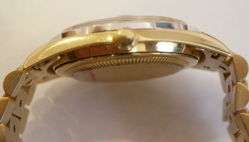NOS 18k Gold JUVENIA PRESIDENT Men's Automatic Day/Date watch with Diamonds - 8