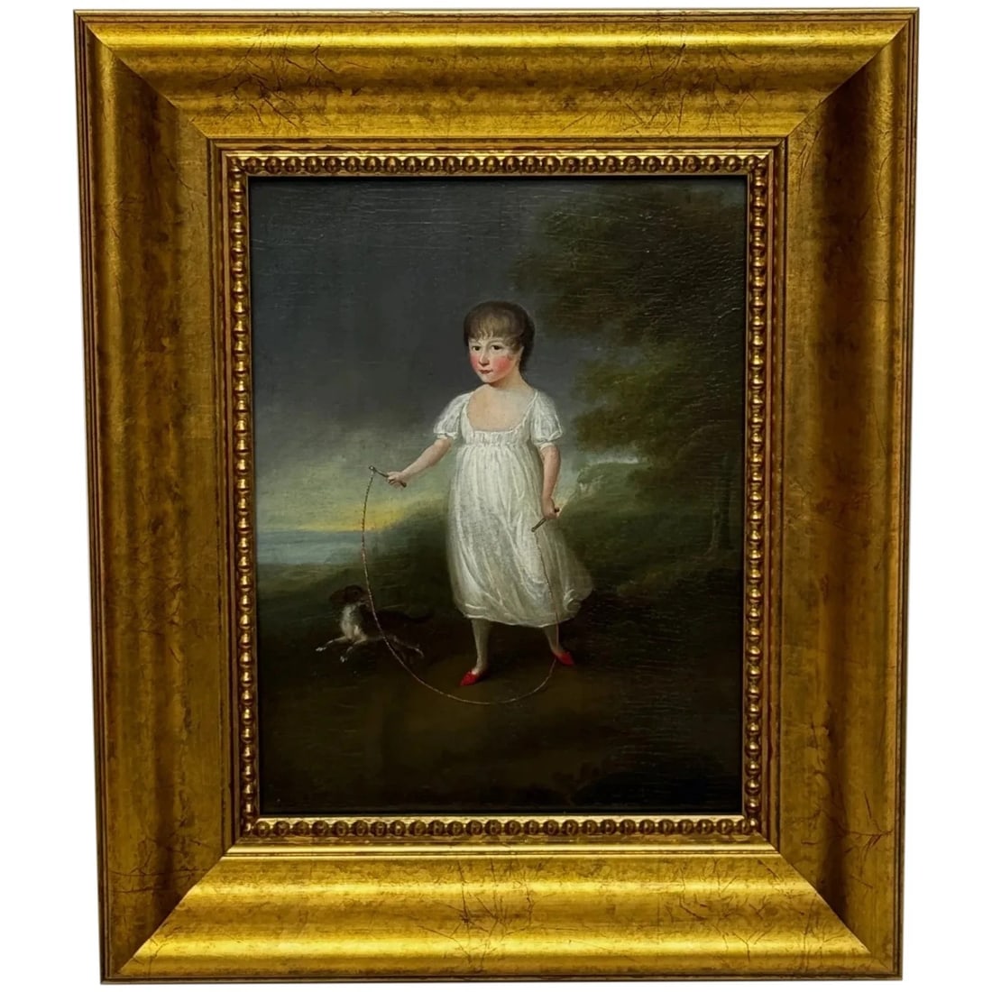 Portrait Painting Louisa Cooke With Mr Quiz In The Manner of George Romney C1802 (1 of 20)