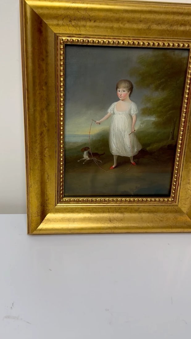 Portrait Painting Louisa Cooke With Mr Quiz In The Manner of George Romney C1802 - 2