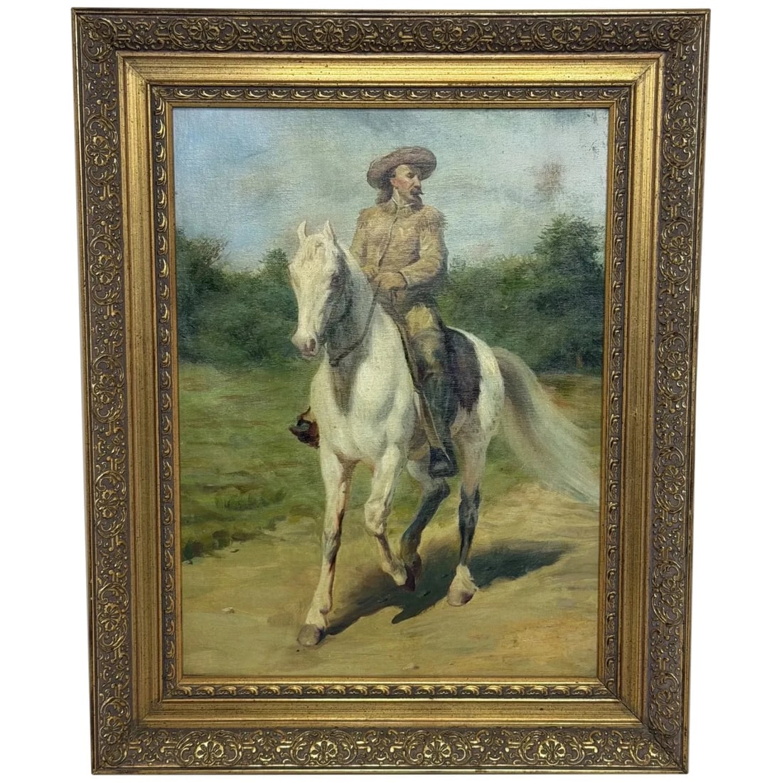 Oil Portrait Of Wild West Buffalo Bill on Grey Horseback After Rosa Bonheur (1 of 20)