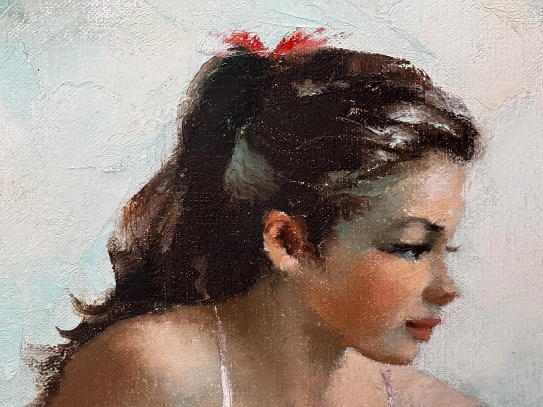 Oil Painting Portrait Beautiful Young Lady Ballerina Dancer By Igor Talwinski - 13