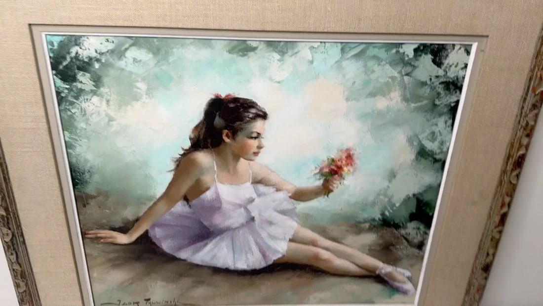 Oil Painting Portrait Beautiful Young Lady Ballerina Dancer By Igor Talwinski - 2