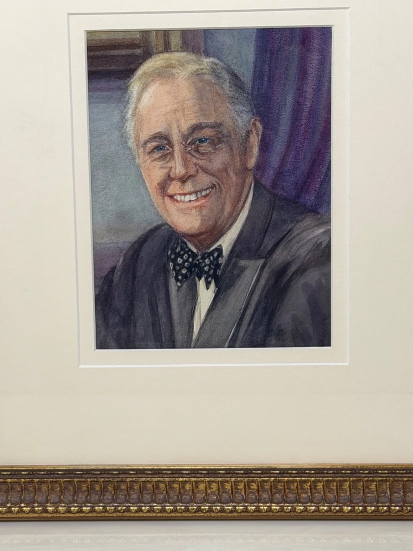 President Franklin D. Roosevelt Portrait Painting (1882-1945) Circa 1940's - 10