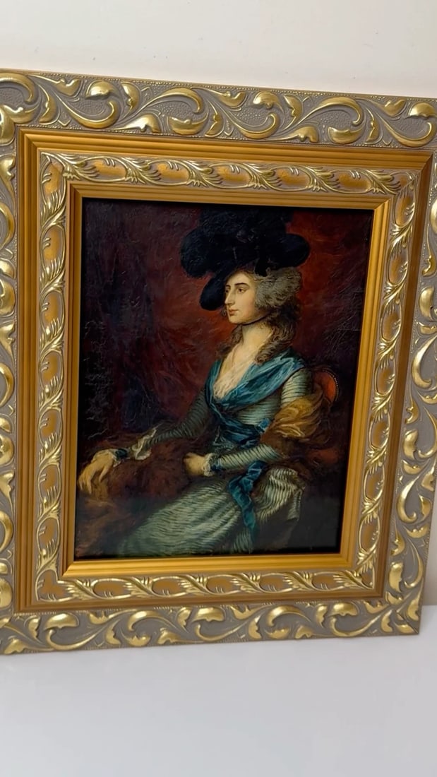 Oil Portrait Welsh Actress Sarah Siddons nee Kemble After Thomas Gainsborough - 2