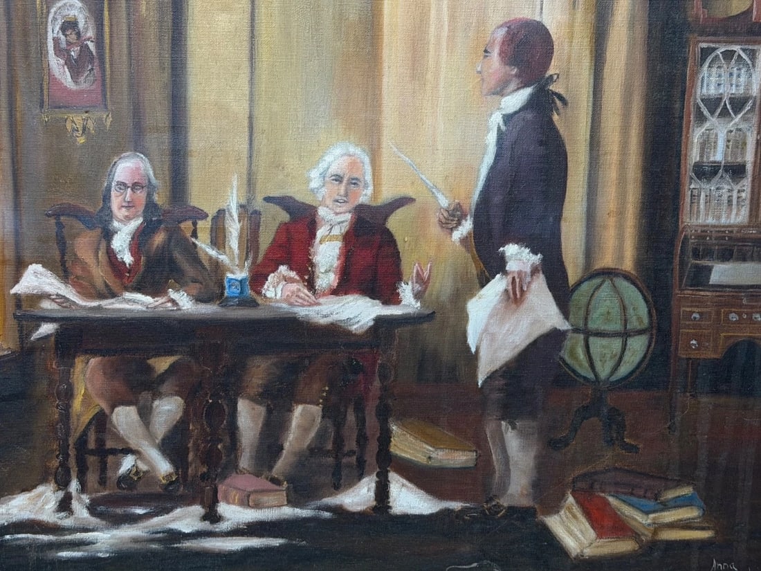 Painting Franklin, Adams and Jefferson Drafting the Declaration of Independence - 10
