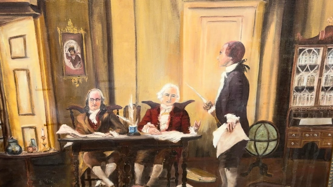 Painting Franklin, Adams and Jefferson Drafting the Declaration of Independence - 2