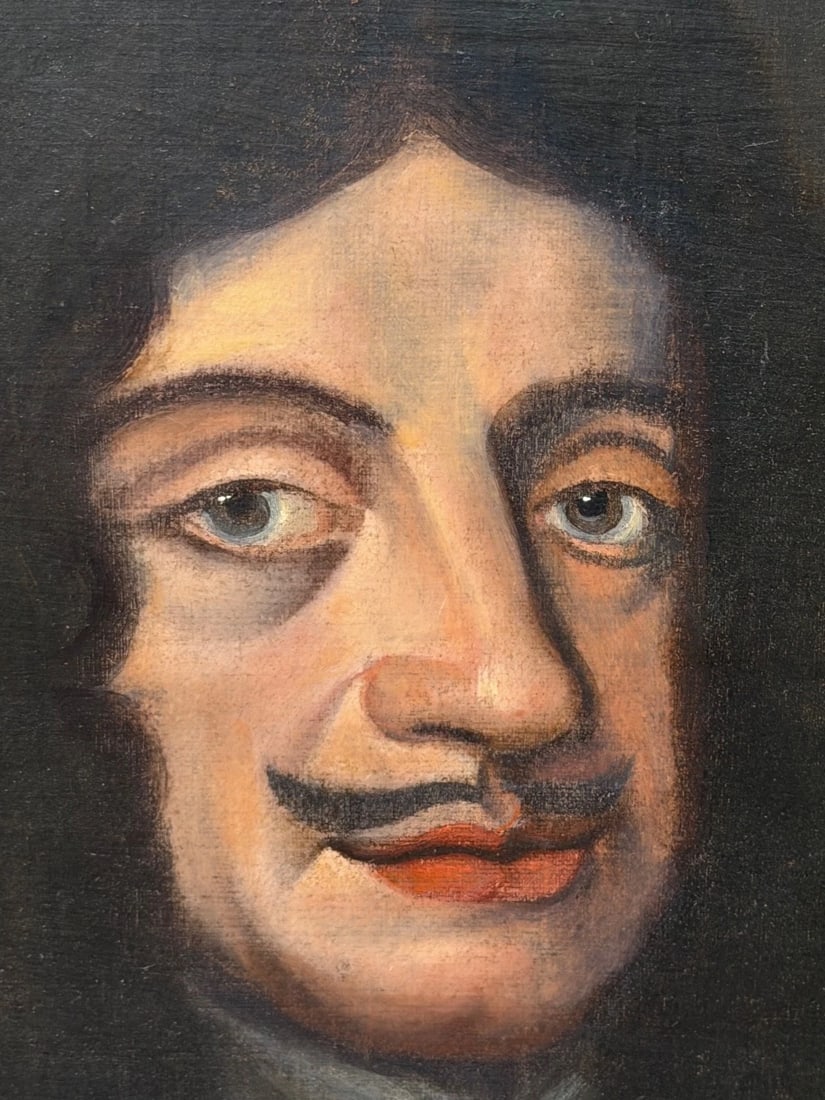 Oil Portrait of King Charles II Wearing the Royal Garter After Sir Peter Lily - 10