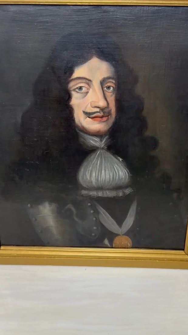 Oil Portrait of King Charles II Wearing the Royal Garter After Sir Peter Lily - 2