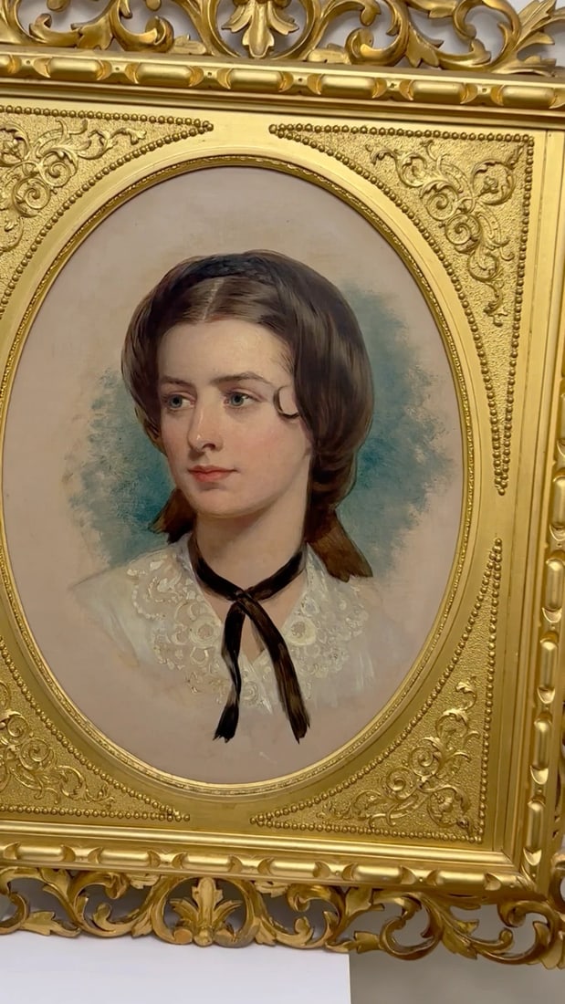 Important Victorian Oil Portrait Lady Sarah Sophia Wood nee Clark By John Wood - 2