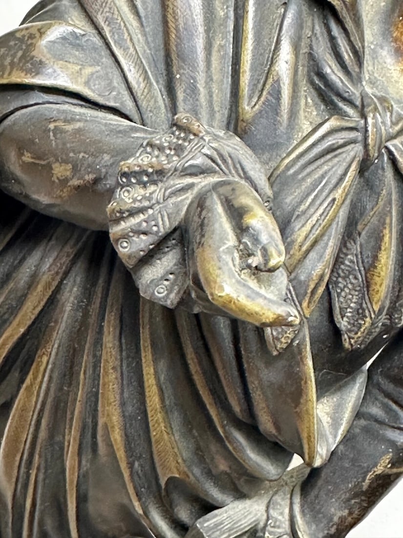 Pair Victorian Bronzes Novelist Poets Lord Byron and Sir Walter Scott Sculptures - 18