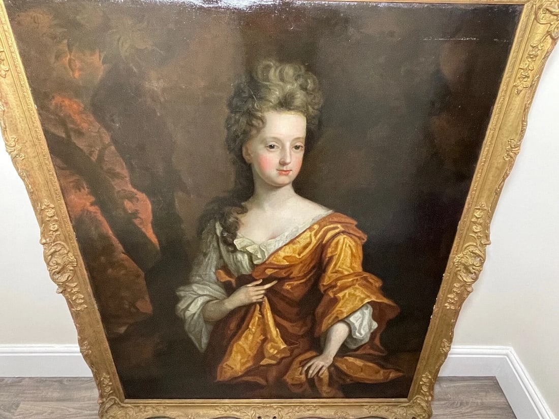 Huge Oil Portrait Elizabeth Countess Of Westmorland Circle Of Godfrey Kneller - 16