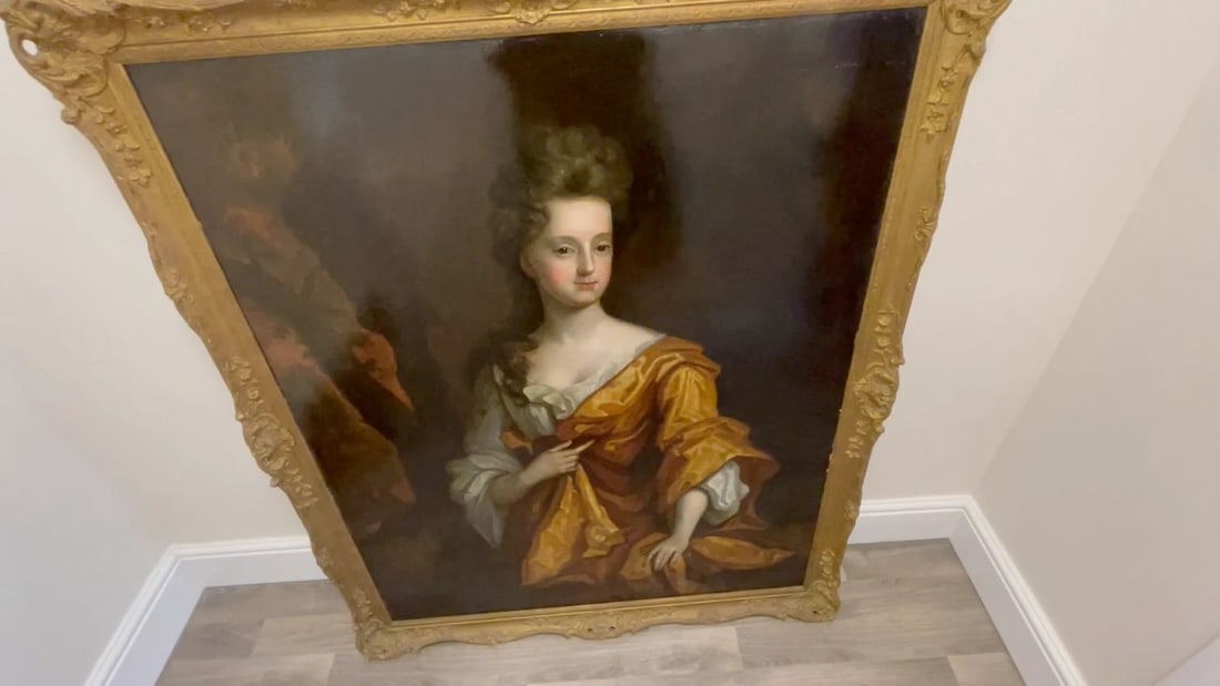 Huge Oil Portrait Elizabeth Countess Of Westmorland Circle Of Godfrey Kneller - 2