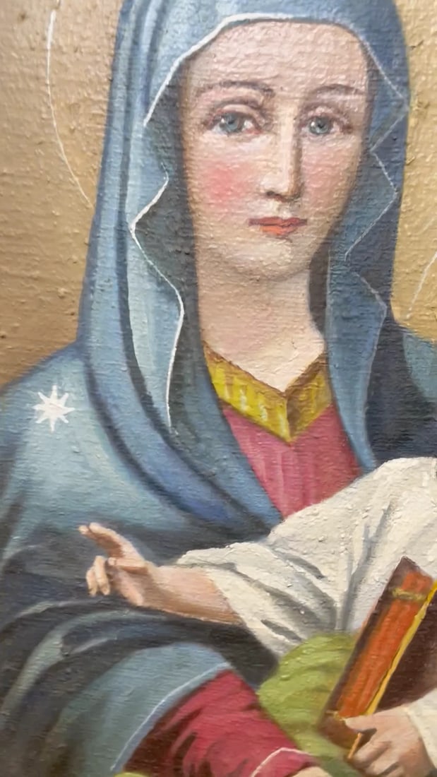 After Rome's Madonna del Popolo Large Madonna and Child Icon Oil Portrait - 2