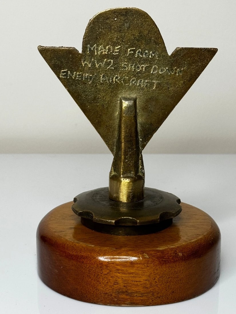 Historic WW2 Small Winston Churchill V For Victory Bronze Car Mascot Sculpture - 16