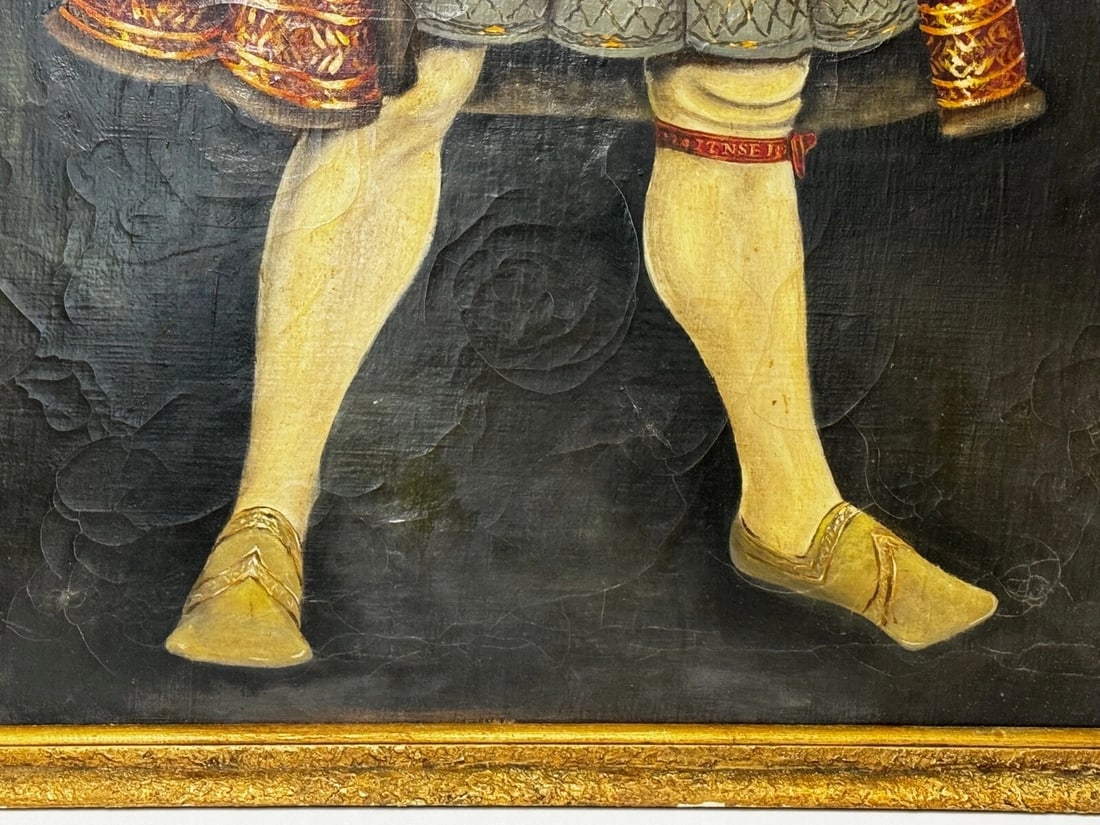 Huge Oil Painting Portrait Tudor Monarch King Henry VIII After Hans Holbein - 9