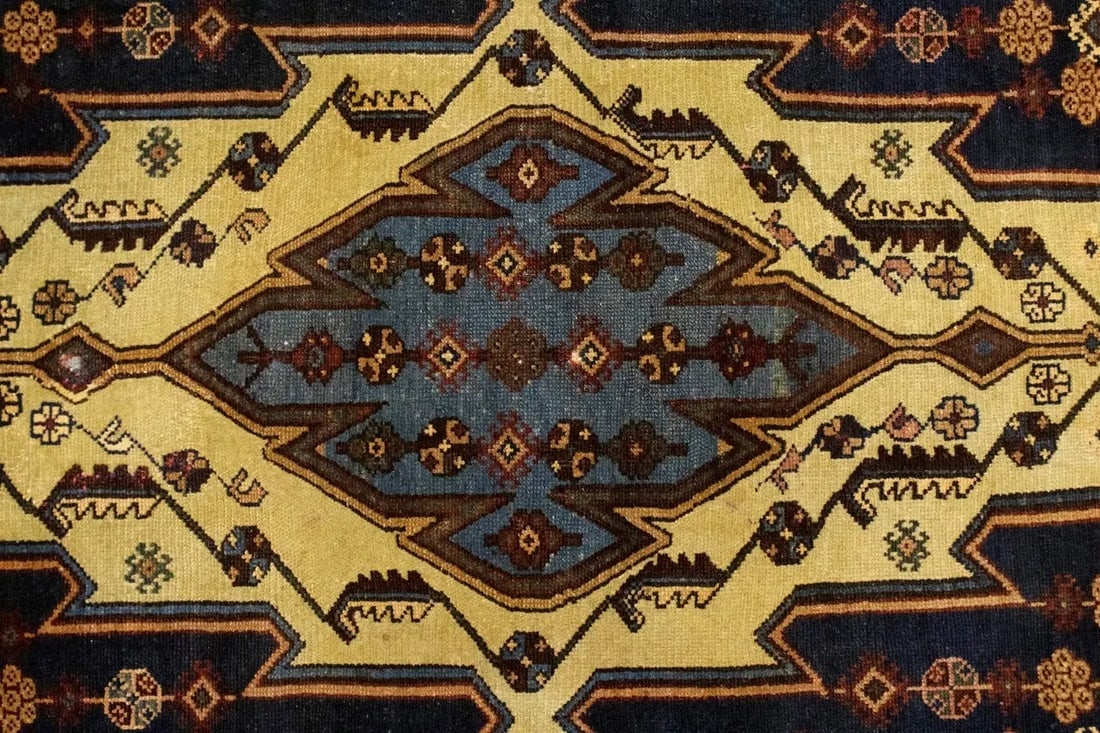 Antique Cream Tribal 4X6 Mazlaghan Persian Rug - 8